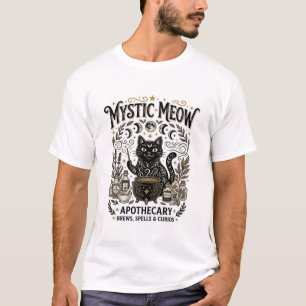 Mystic Meow Cat Witchy Mystic Apothecary Cat Vinta T-Shirt