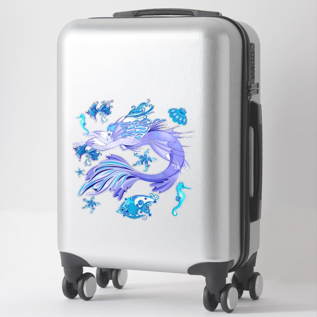 Mystic Mermaid Fairy Purple Creature Ceramic Tile (Suitcase)