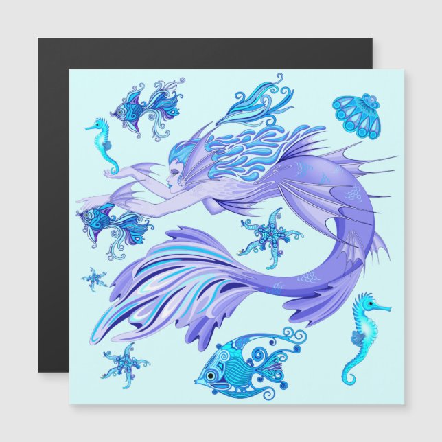 Mystic Mermaid Fairy Purple Creature Ceramic Tile (Front/Back)