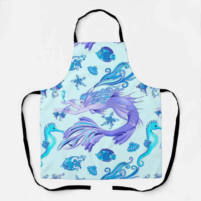 Mystic Mermaid Fairy Purple Creature Ceramic Tile Apron (Front)