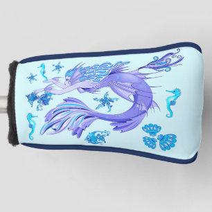 Mystic Mermaid Fairy Purple Creature Ceramic Tile Golf Head Cover