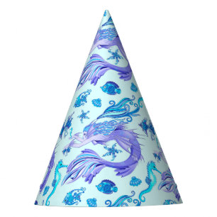 Mystic Mermaid Fairy Purple Creature Ceramic Tile Party Hat