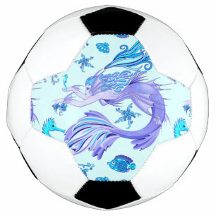 Mystic Mermaid Fairy Purple Creature Ceramic Tile Soccer Ball