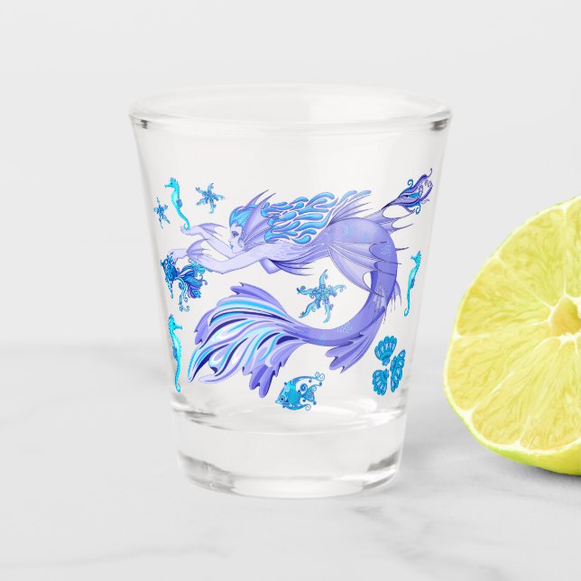 Mystic Mermaid Fairy Purple Creature Shot Glass (Front)