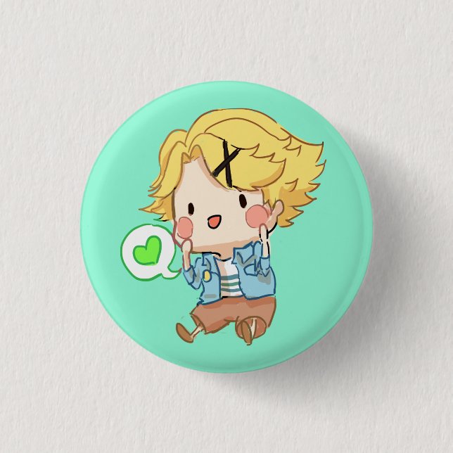 Mystic Messenger : Blushing Yoosung Button (Front)