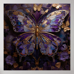 Mystic Metamorphosis - 3D Butterfly Modern Art Poster