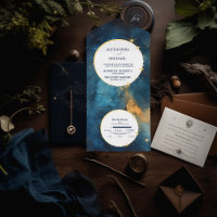 Mystic Midnight Blue and Gold Watercolor Wedding