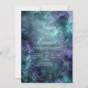 Mystic Midnight Garden Wedding Invitation