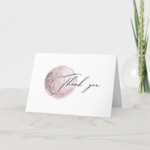 Mystic Moon Blush Pink Photo Thank You Card
