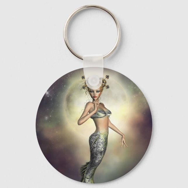 Mystic Moon Mermaid Key Ring (Front)