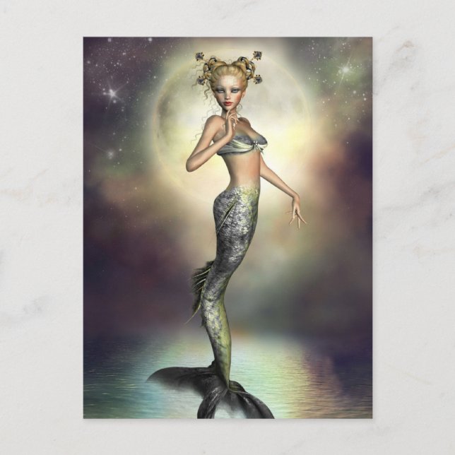 Mystic Moon Mermaid Postcard (Front)