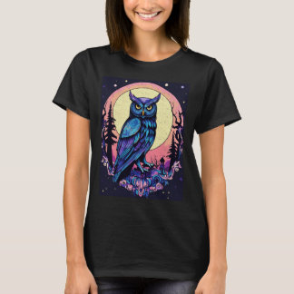 Mystic Moon Owl TShirt  Enchanting Nocturnal Style