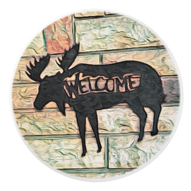 Mystic Moose Ceramic Knob (Front)
