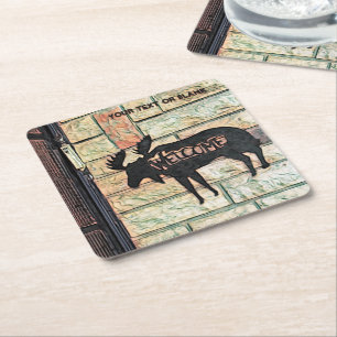 Mystic Moose Square Paper Coaster