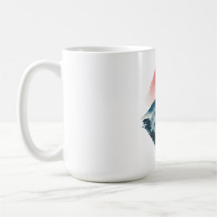 Mystic Mountain Crimson Moon Zen Art Coffee Mug