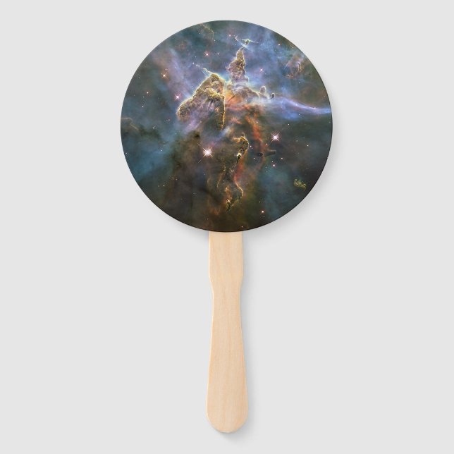 Mystic Mountain in Carina Nebula Hubble Space Hand Fan (Front)