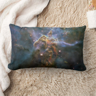 Mystic Mountain in Carina Nebula Hubble Space Lumbar Cushion