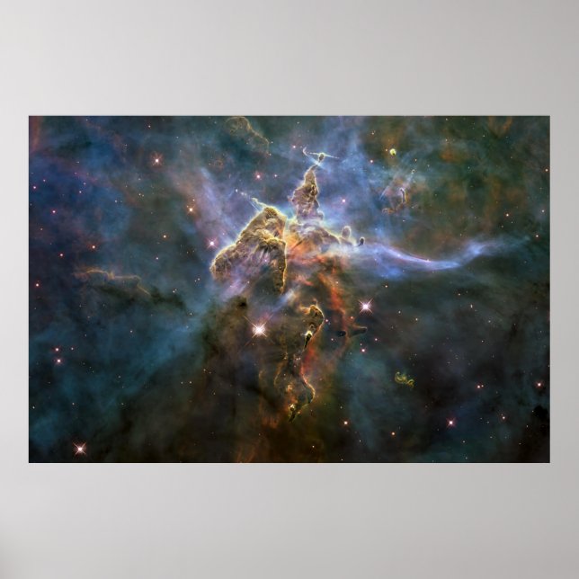 Mystic Mountain in Carina Nebula Hubble Space Poster (Front)