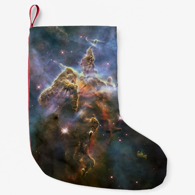 Mystic Mountain in Carina Nebula Hubble Space Small Christmas Stocking (Front)