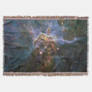 Mystic Mountain in Carina Nebula Hubble Space Throw Blanket