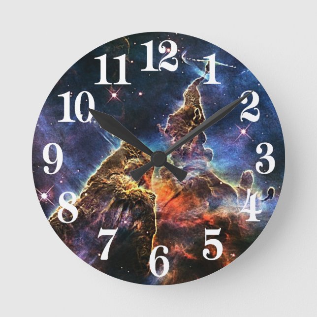 Mystic Mountain in Space NASA Round Clock (Front)