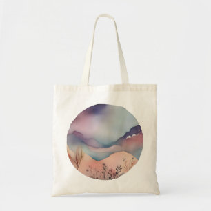 Mystic Mountain Serenity Watercolor Tote Bag