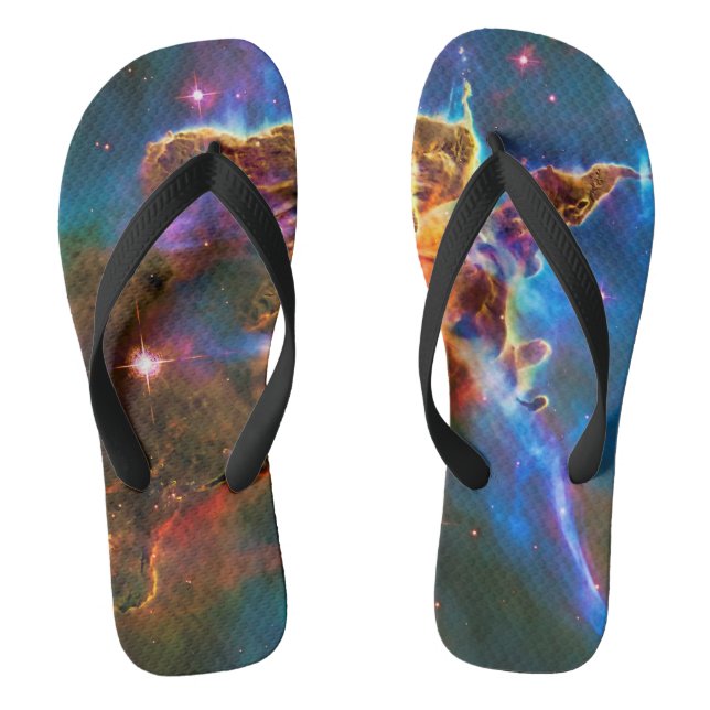 Mystic Mountains - Carina Nebula Astronomy Image Jandals (Footbed)