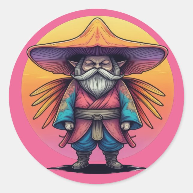 Mystic Mushroom Man Classic Round Sticker (Front)