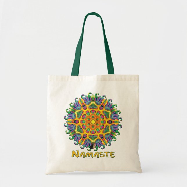 Mystic Namaste Kaleidoscope Tote Bag (Front)