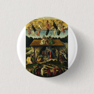 Mystic Nativity by Sandro Botticelli 3 Cm Round Badge