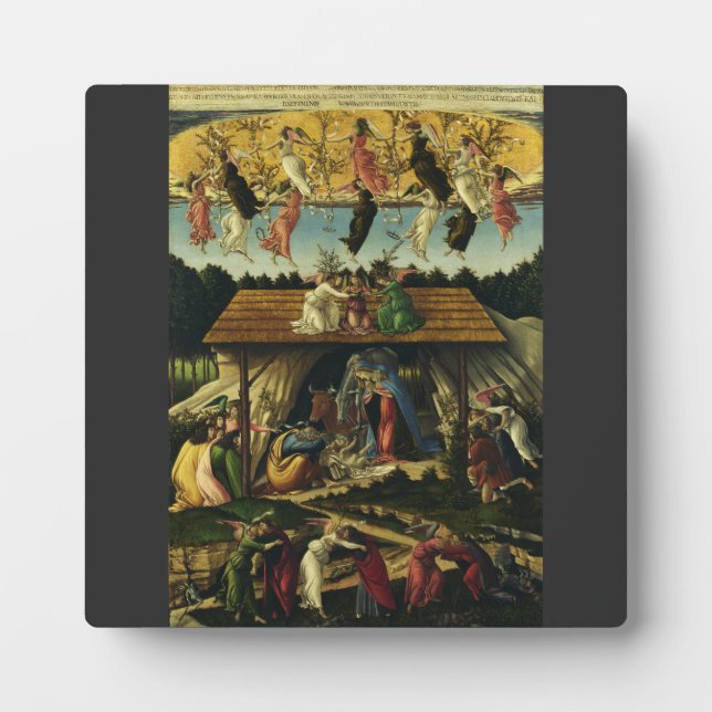 Mystic Nativity by Sandro Botticelli  Plaque (Front)