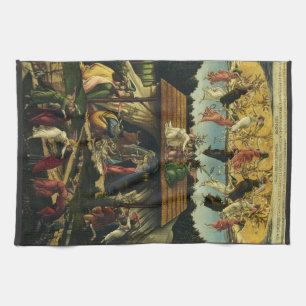 Mystic Nativity by Sandro Botticelli  Tea Towel