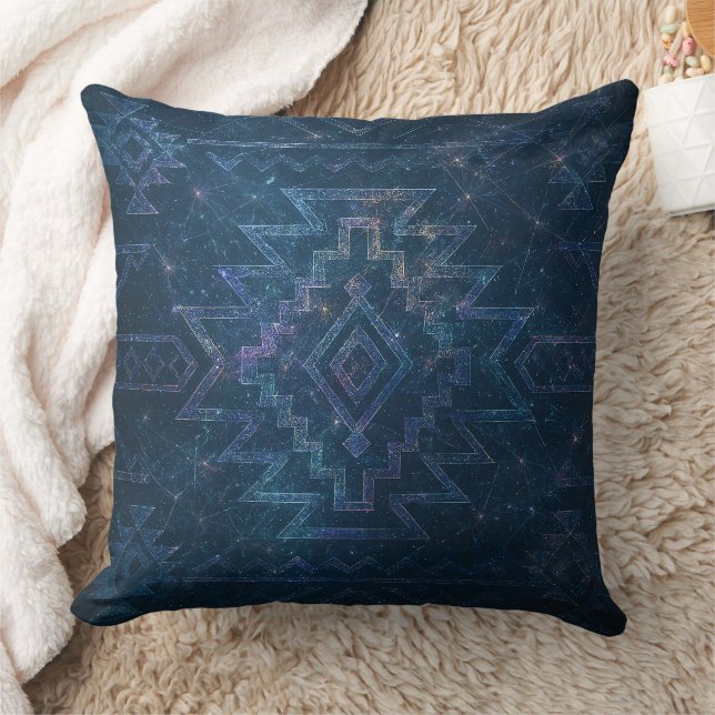 Mystic Navajo Sacred Geometry Throw Pillow (Blanket)