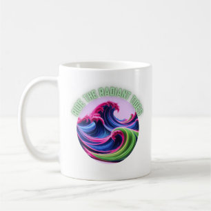 Mystic Neon Waves - Ride the radiant tides Coffee Mug
