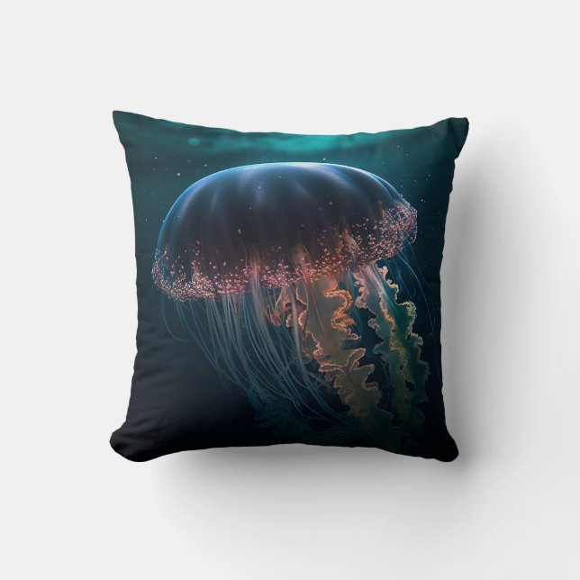 Mystic Ocean Jellyfish Cushion (Front)