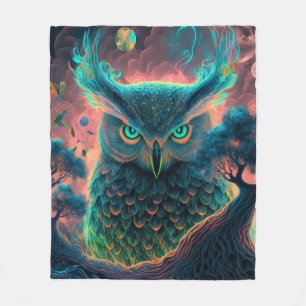 Mystic Owl Psychedelic Blanket Spirit Animal