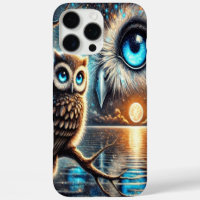 Mystic Owls Under a Moonlit Reflection