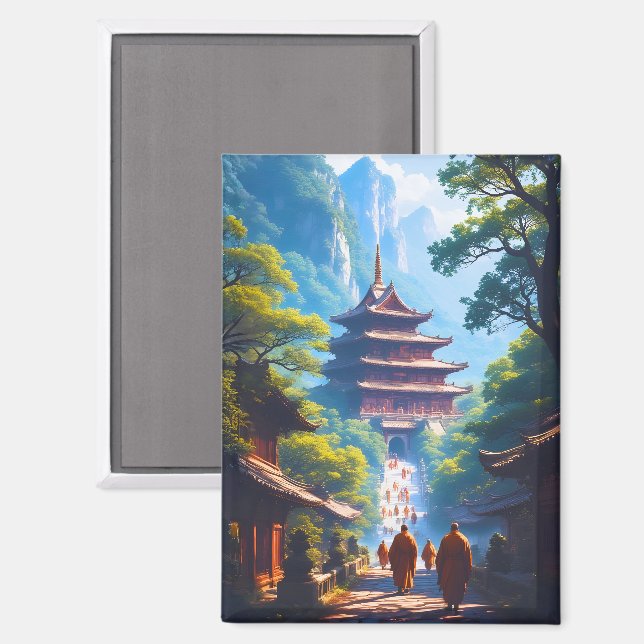 Mystic Pagoda Path at Sunrise Magnet (Front/Back)