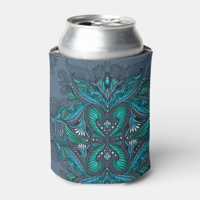 Mystic Peacock Feathers  Can Cooler (Can Front)