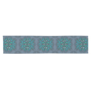 Mystic Peacock Feathers  Short Table Runner