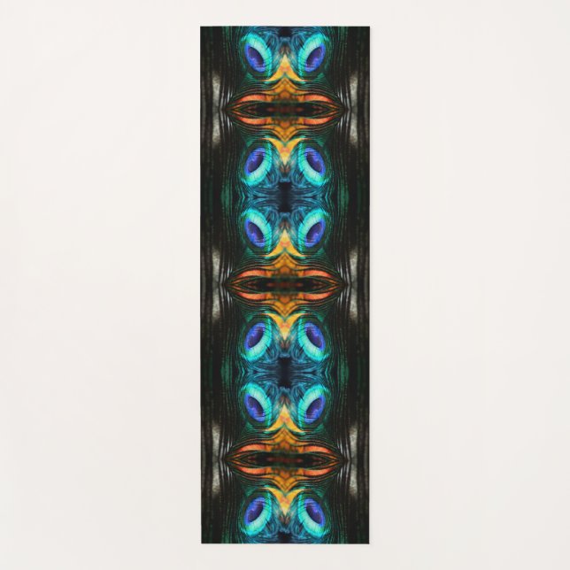 Mystic Peacock Mirage Yoga Mat (Front)