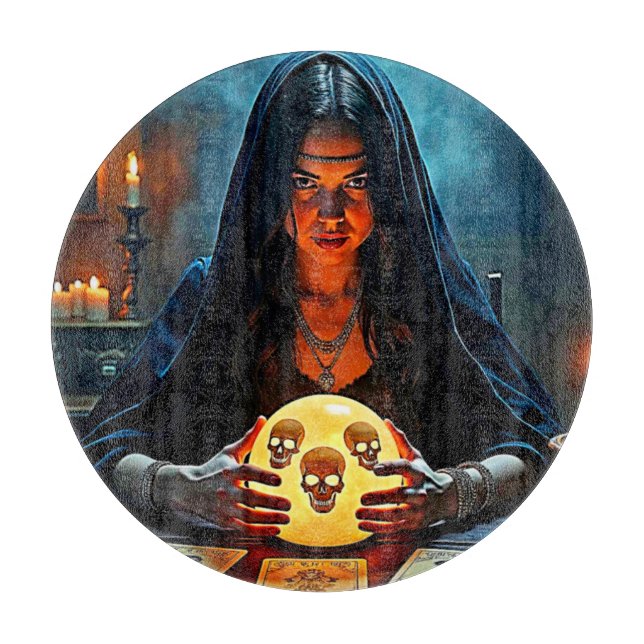 Mystic Psychic Fortune Teller Design Cutting Board (Front)