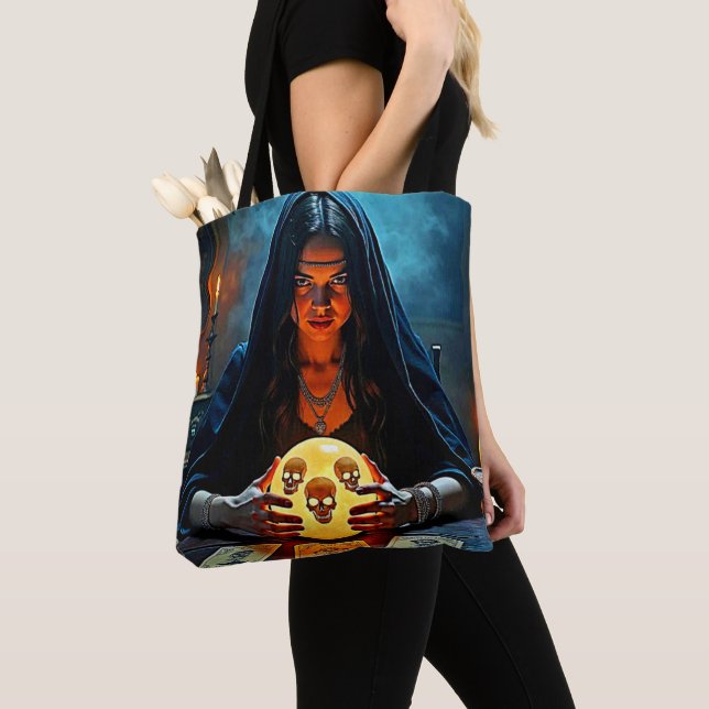Mystic Psychic Fortune Teller Design Tote Bag (Close Up)