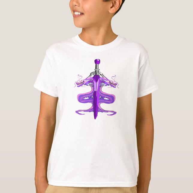 Mystic Purple Dragon Sword T-Shirt (Front)