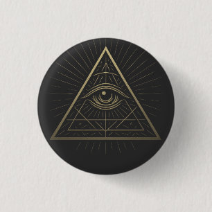 Mystic Pyramid — Eye of Providence Emblem 3 Cm Round Badge