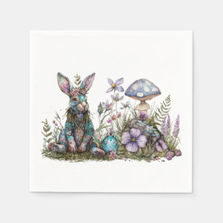 Mystic Rabbit with Mushrooms Napkin