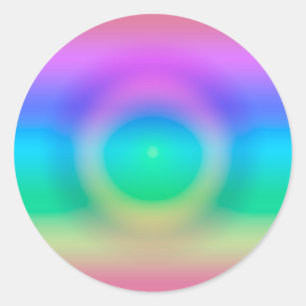 Mystic Rainbow Eye Ombre   Classic Round Sticker