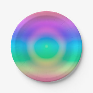 Mystic Rainbow Eye Ombre  Paper Plate