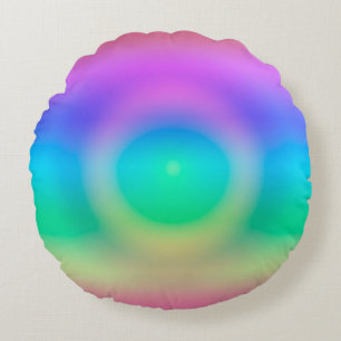Mystic Rainbow Eye Ombre Round Cushion