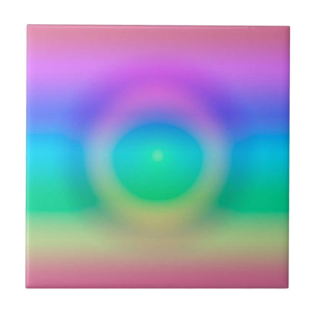 Mystic Rainbow Eye Ombre   Tile (Front)